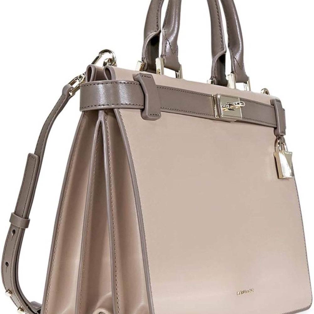Michael Kors Tatiana Medium Leather Satchel- Turffle/Mushroom NWOT MSRP: $398.00 - Picture 3 of 15